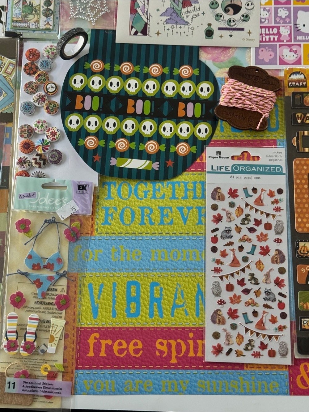 Scrapbooking LARGE lot Jolees DisneyMickey Princesses HelloKitty Papyrus ALL NEW - Picture 8 of 8